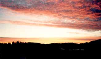 Quiet sunset on a farm