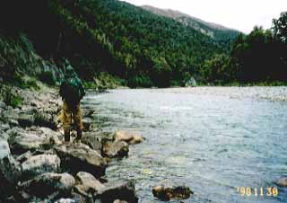 We searched for trout and walked along the big river.