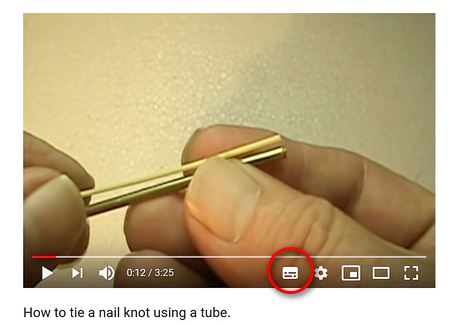 How to tie a nail knot using a tube.